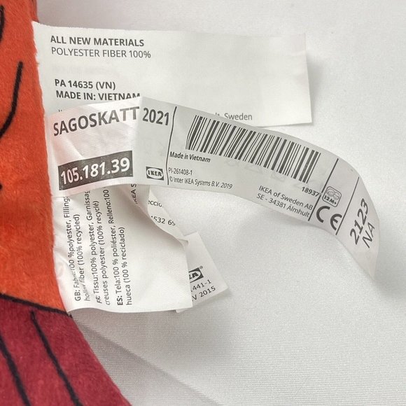 IKEA Sagoskatt Mermaid Dog Plush Multicolor Retired 2021 Stuffed Animal Toy 14" - Picture 9 of 9